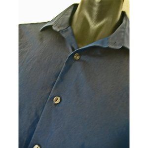 REACTION Kenneth Cole Men's Dark Blue Dress Shirt Size 16.5 34/35 wrinkle free.